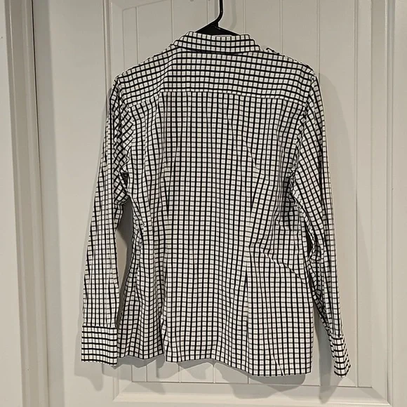 Lands'end Henley plaid L/S tunic top shirt sz M 10 12 - Picture 3 of 9